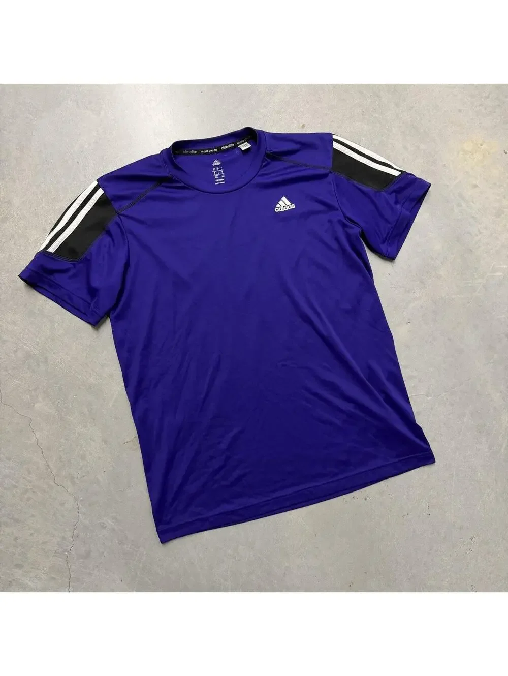 Adidas Climalite Purple Performance Athletic Training T Shirt Mens Large